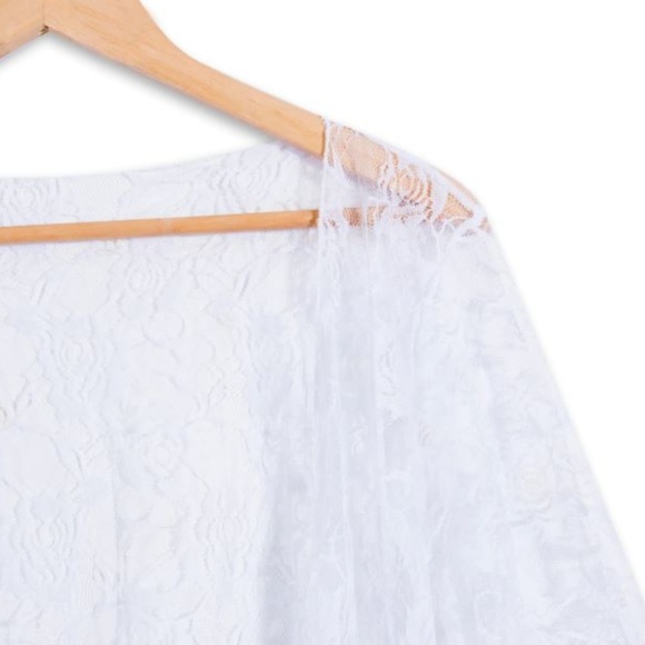 🌸 Boho Delicate Lace Floor Length Kimono Wrap - Picture 3 of 8